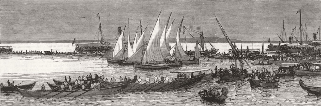 TURKEY. Grand Regatta at Istanbul 1885 old antique vintage print picture